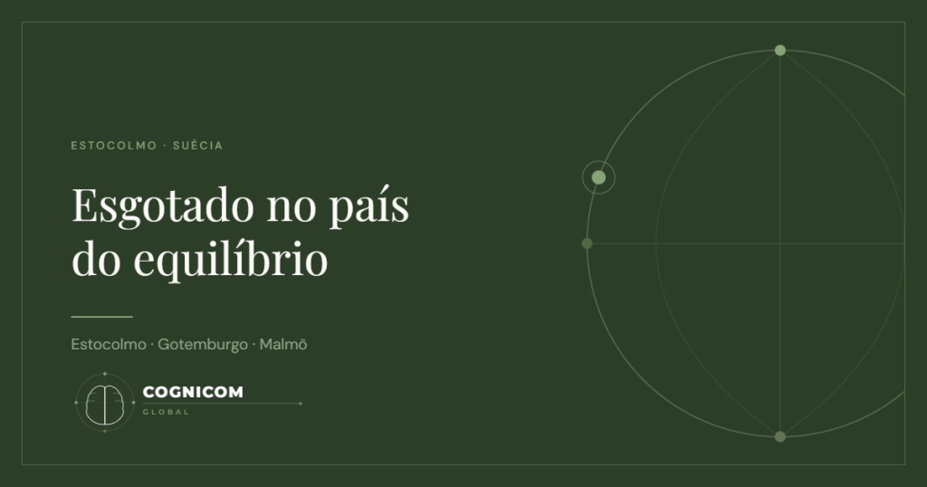 Capa do artigo, Esgotado no país do equilíbrio, Estocolmo